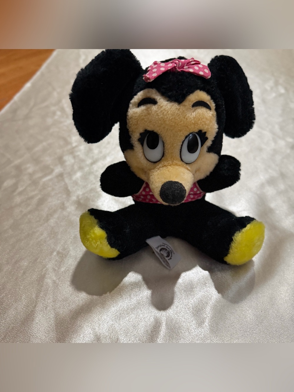 Vintage Minnie Mouse Plush Animal Walt Disney Productions Polka Dot Apron